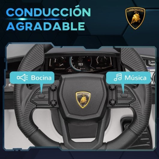 Aiyaplay Coche Eléctrico Para Niños De +3 Años Lamborghini Revuelto Blanco
