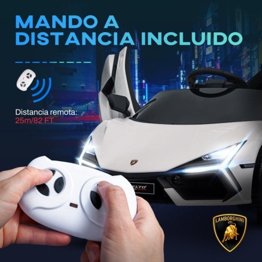 Aiyaplay Coche Eléctrico Para Niños De +3 Años Lamborghini Revuelto Blanco