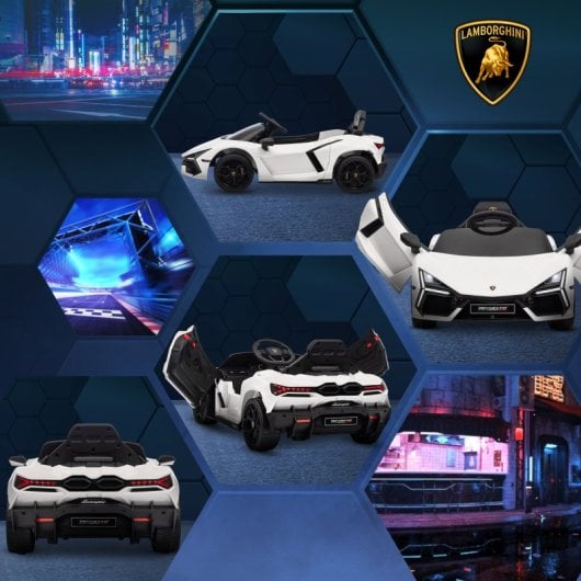 Aiyaplay Coche Eléctrico Para Niños De +3 Años Lamborghini Revuelto Blanco