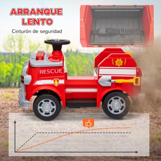 Aiyaplay Coche Eléctrico Para Niños De +3 Años Con Batería 12V Rojo