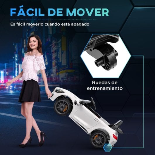 Aiyaplay Coche Eléctrico Para Niños De +3 Años Mercedes-Benz AMG GTR Blanco