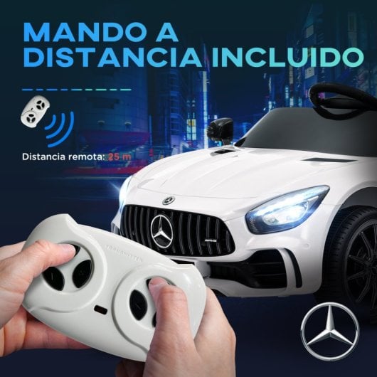 Aiyaplay Coche Eléctrico Para Niños De +3 Años Mercedes-Benz AMG GTR Blanco