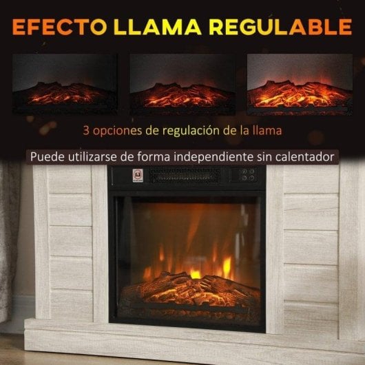 Lareira Elétrica Homcom 820-411V90ND 1800W Chão com Comando e Temporizador Semanal