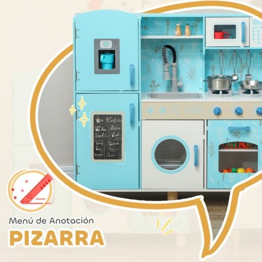 Aiyaplay Cocina de Juguete para Niños +3 Años con Luz y Sonido Azul