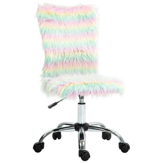 Homcom Silla De Oficina Sin Brazos Giratoria Con Altura Ajustable Multicolor