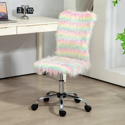 Homcom Silla De Oficina Sin Brazos Giratoria Con Altura Ajustable Multicolor