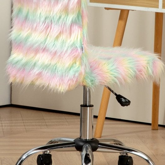 Homcom Silla De Oficina Sin Brazos Giratoria Con Altura Ajustable Multicolor