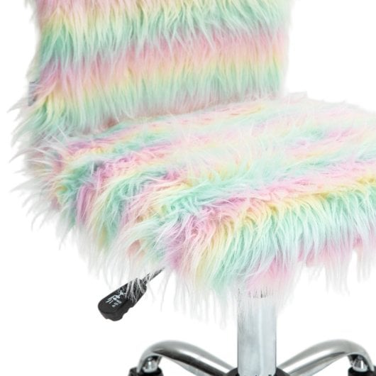 Homcom Silla De Oficina Sin Brazos Giratoria Con Altura Ajustable Multicolor