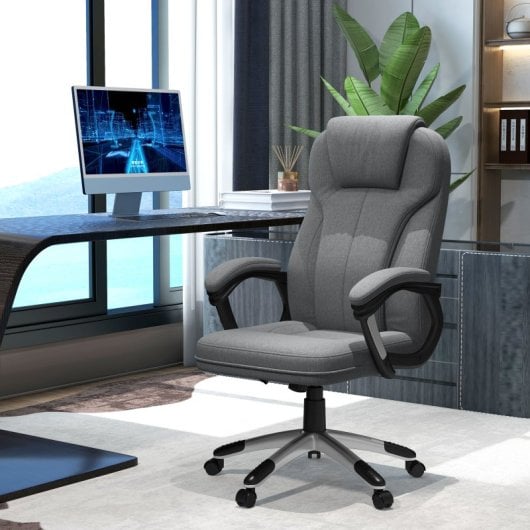 Vinsetto Silla De Oficina Giratoria Con Altura Ajustable 66x75x110-120 Cm Gris