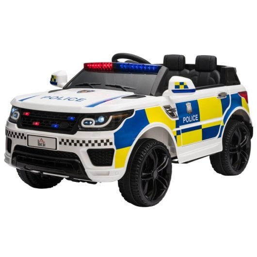 Homcom Coche Eléctrico para Niños de Policía de +3 Años con Mando a Distancia