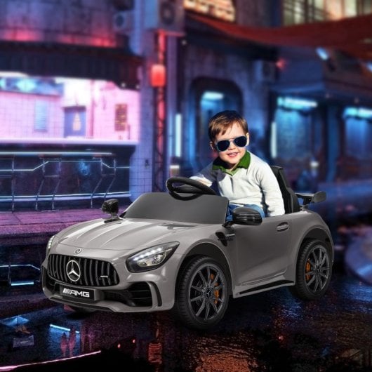 Aiyaplay Coche Eléctrico Para Niños De +3 Años Mercedes-Benz AMG GTR Plata