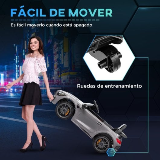 Aiyaplay Coche Eléctrico Para Niños De +3 Años Mercedes-Benz AMG GTR Plata