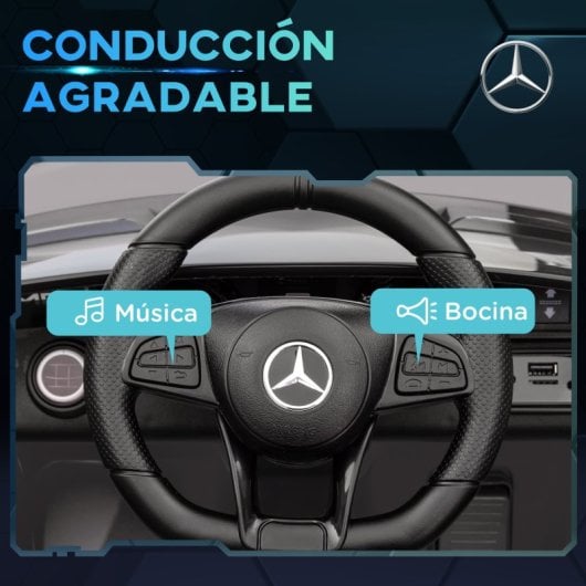 Aiyaplay Coche Eléctrico Para Niños De +3 Años Mercedes-Benz AMG GTR Plata
