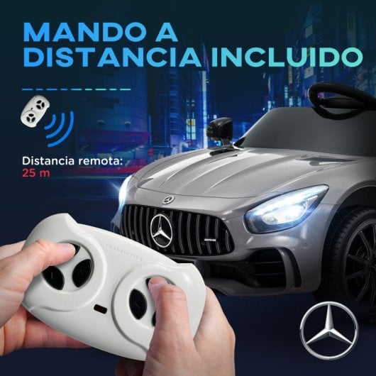 Aiyaplay Coche Eléctrico Para Niños De +3 Años Mercedes-Benz AMG GTR Plata