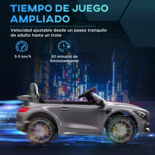 Aiyaplay Coche Eléctrico Para Niños De +3 Años Mercedes-Benz AMG GTR Plata