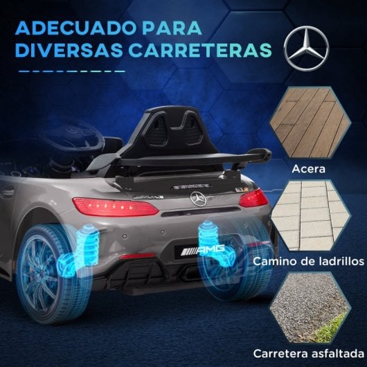 Aiyaplay Coche Eléctrico Para Niños De +3 Años Mercedes-Benz AMG GTR Plata