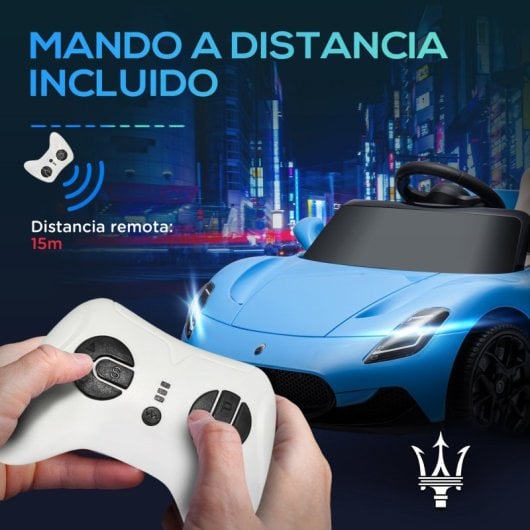 Aiyaplay Coche Eléctrico Para Niños De +3 Años Con Licencia Maserati Mc20 Azul