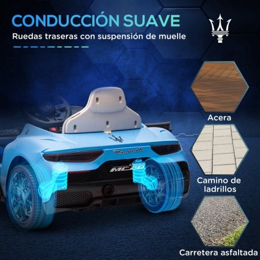 Aiyaplay Coche Eléctrico Para Niños De +3 Años Con Licencia Maserati Mc20 Azul