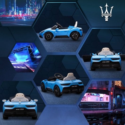 Aiyaplay Coche Eléctrico Para Niños De +3 Años Con Licencia Maserati Mc20 Azul