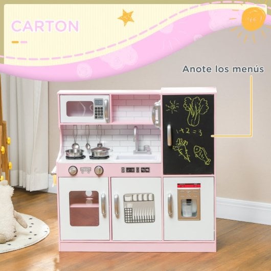 Aiyaplay Cocina de Juguete para Niños de +3 Años 83.8x26.8x81cm Rosa