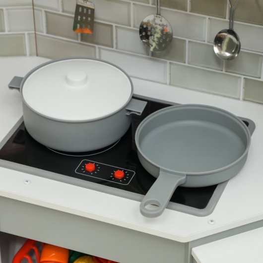 Aiyaplay Cocina de Juguete para Niños +3 Años con Luz y Sonido Gris