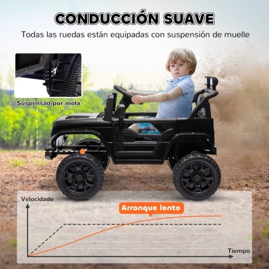 Aiyaplay Carro Elétrico para Crianças +3 Anos com Comando Remoto Preto