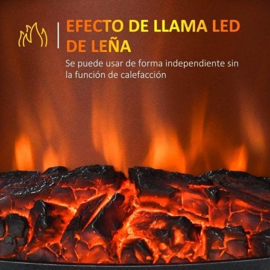 Lareira Elétrica Homcom 820-222V90BK 1800W de Chão 3 Lados Vidro Preta