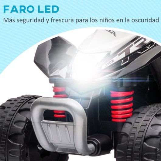 Aiyaplay Quad Eléctrico Para Niños De 18-36 Meses 6V Con Faros LED Negro