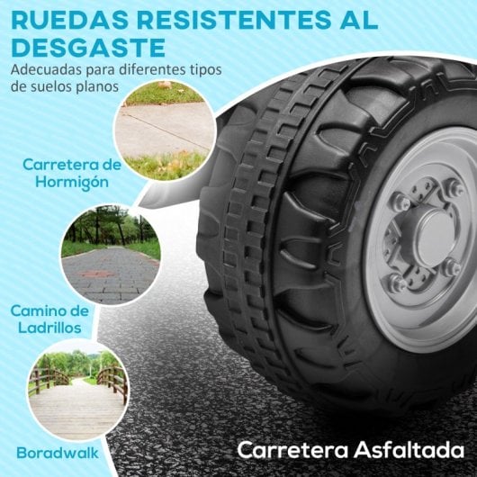 Aiyaplay Quad Eléctrico Para Niños De 18-36 Meses 6V Con Faros LED Negro