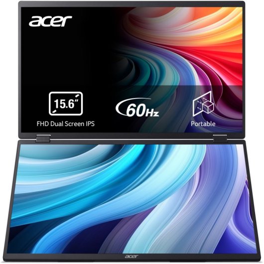 Acer PD163Qbmiuux Dual 15,6" LED IPS FullHD tragbarer Monitor