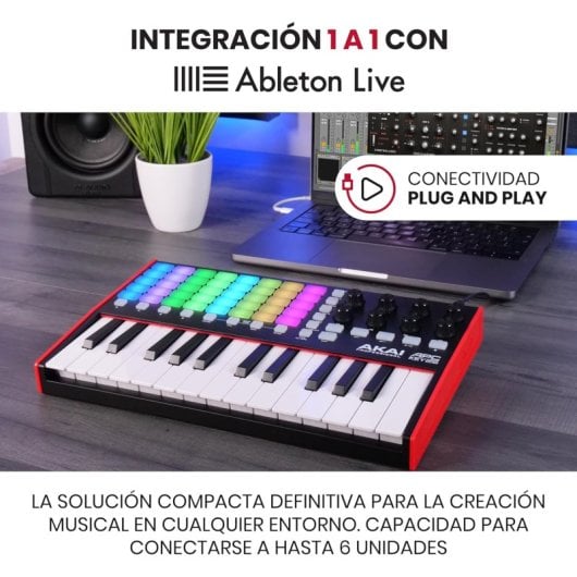 Akai Professional APC Key 25 MK2 Teclado Controlador MIDI USB 25 Teclas para Lanzar Clips con Ableton Live Lite