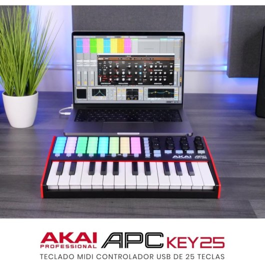 Akai Professional APC Key 25 MK2 Teclado Controlador MIDI USB 25 Teclas para Lanzar Clips con Ableton Live Lite