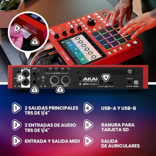 AKAI Professional MPC One+ Caja de Ritmos Autónoma y Controlador MIDI con WiFi