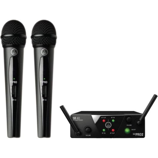AKG WMS 40 Mini Dual Vocal US45A/C  Sistema Inalámbrico UHF Vocal Band con 2 Micrófonos y Receptor