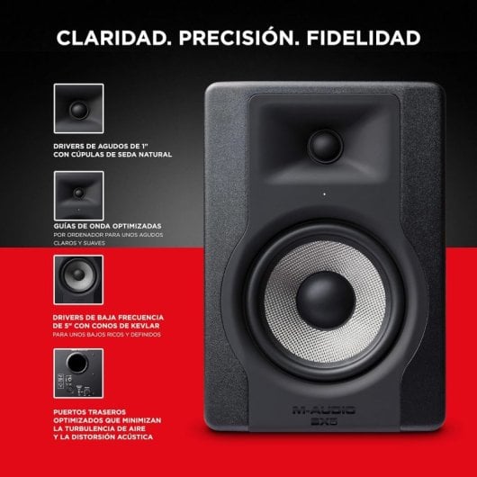 M-Audio BX5 D3 Monitor de Estudio Biamplificado 100W Negro