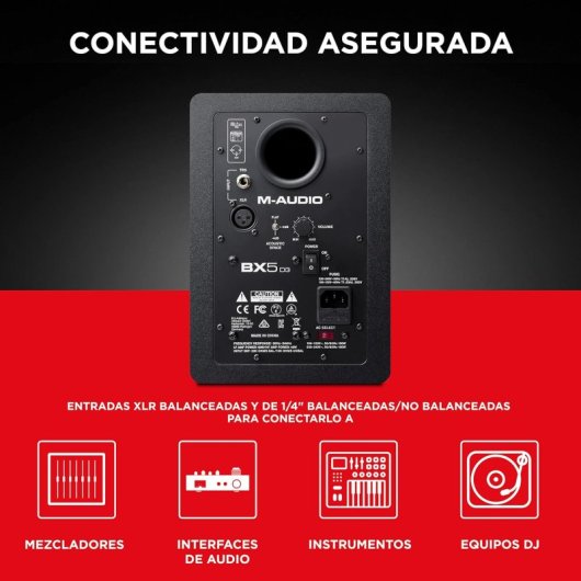 M-Audio BX5 D3 Monitor de Estudio Biamplificado 100W Negro