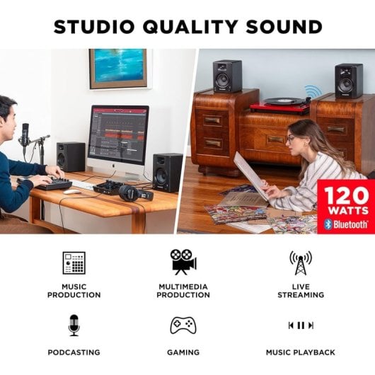 M-AUDIO BX4 Pareja de Monitores de Estudio Activos 120W con Bluetooth Negros
