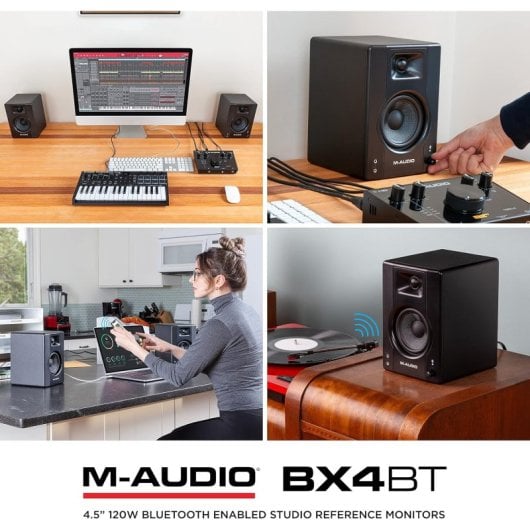 M-AUDIO BX4 Pareja de Monitores de Estudio Activos 120W con Bluetooth Negros