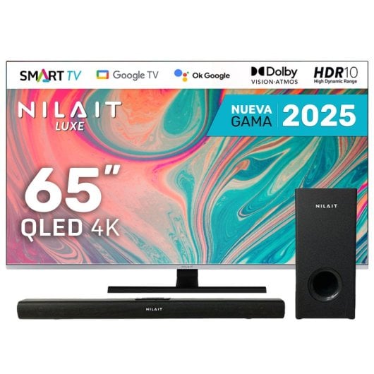 Nilait Luxe 65"UC8003S QLED UHD 4K Smart TV+ Harmony Sound Bar Barra de Sonido 120W