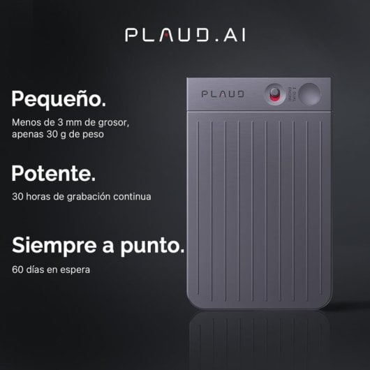Plaud Note Grabadora de Voz y Audio con Inteligencia Artificial 64GB Black