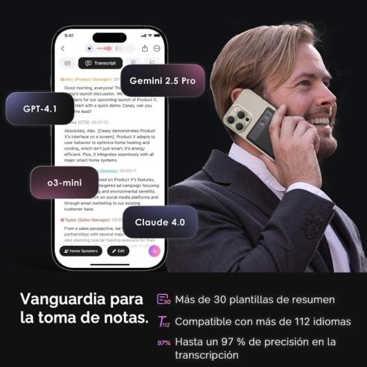 Plaud Note Grabadora de Voz y Audio con Inteligencia Artificial 64GB Black