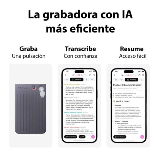 Plaud Note Grabadora de Voz y Audio con Inteligencia Artificial 64GB Black