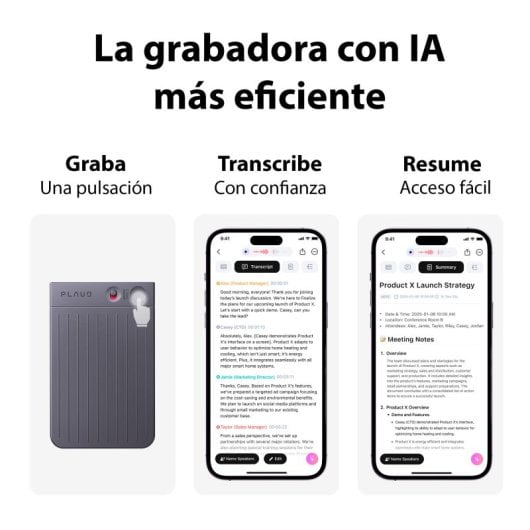 Plaud Note Grabadora de Voz y Audio con Inteligencia Artificial 64GB Black