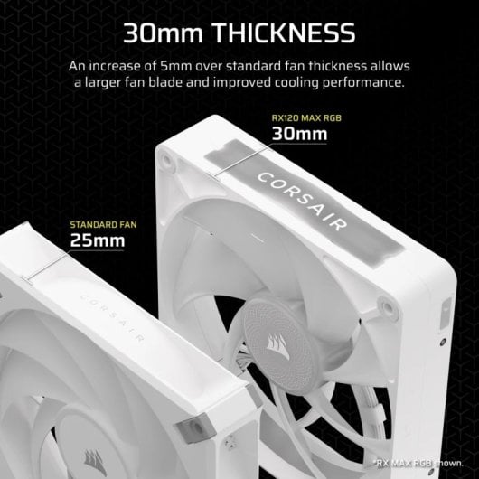 Corsair iCUE LINK RX120 MAX RGB Dreifach-Lüfterpaket PWM 120 mm, Weiß