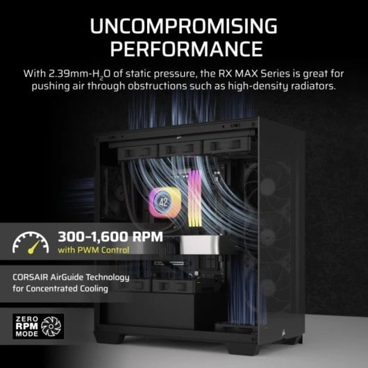 Corsair iCUE LINK RX140 MAX Ventilador Suplementario PWM 140mm Negro