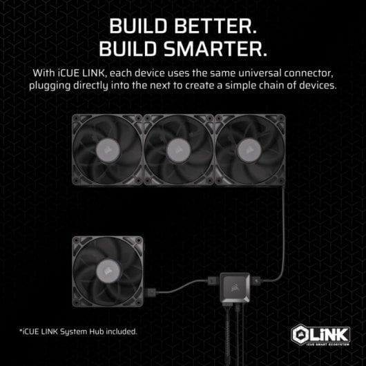 Corsair iCUE LINK RX140 MAX Ventilador Suplementario PWM 140mm Negro
