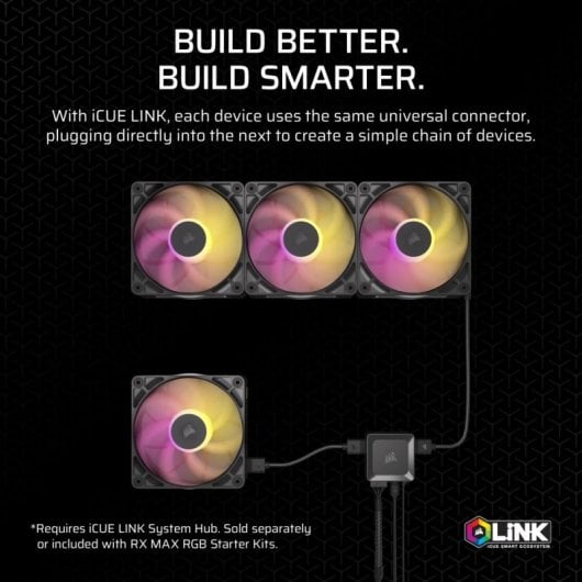 Corsair iCUE LINK RX140 MAX RGB Ventilador Suplementario PWM 140mm Negro