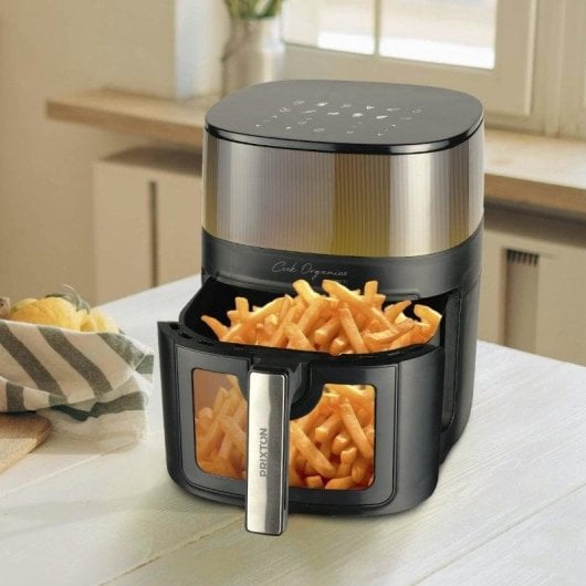 Fritadeira de Ar Prixton Cook Organics Pro 7L 1500W com 12 Programas e Janela