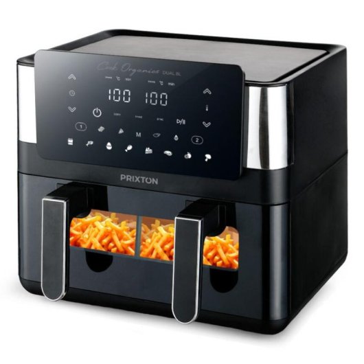Airfryer Prixton Cook Organics Dual Venster 8L 2000W Automatische Programma's