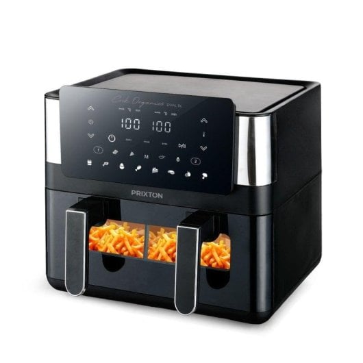 Fritadeira de Ar Prixton Cook Organics Dual 8L 2000W com visor e separador